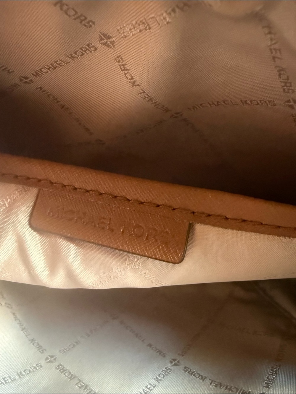 ⚜️ MICHAEL KORS SIGNATURE LOGO CROSSBODY BAG BROWN MONOGRAM GOLD CHAIN ⚜️ - Picture 14 of 14
